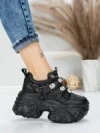Pantofi Sport Dama cu Platforma 6166-86 BLACK | MEI