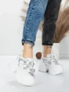 Pantofi Sport Dama cu Platforma 6166-86 WHITE | MEI