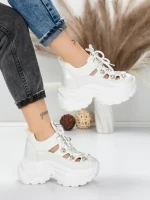 Pantofi Sport Dama cu Platforma 0897-33 WHITE | MEI