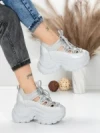 Pantofi Sport Dama cu Platforma 0897-33 SILVER | MEI
