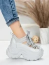 Pantofi Sport Dama cu Platforma 0897-33 SILVER | MEI