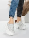 Pantofi Sport Dama cu Platforma 569-67 WHITE | MEI