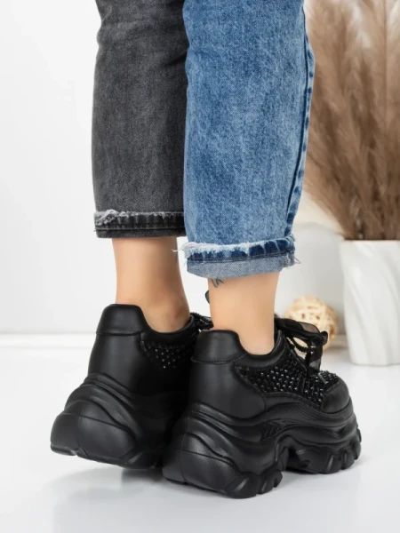 Pantofi Sport Dama cu Platforma 0897-36 BLACK | MEI