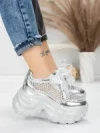 Pantofi Sport Dama cu Platforma 0897-36 SILVER | MEI