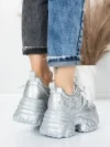 Pantofi Sport Dama cu Platforma 6166-88 SILVER | MEI