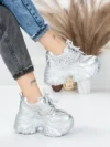 Pantofi Sport Dama cu Platforma 6166-88 SILVER | MEI