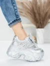 Pantofi Sport Dama cu Platforma 6166-88 SILVER | MEI