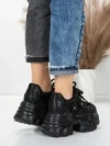 Pantofi Sport Dama cu Platforma 6166-87 BLACK | MEI