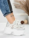Pantofi Sport Dama cu Platforma 6166-87 WHITE | MEI