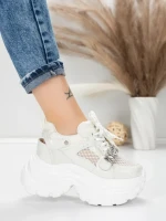 Pantofi Sport Dama cu Platforma 0897-16 WHITE | MEI