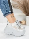 Pantofi Sport Dama cu Platforma 0897-16 SILVER | MEI