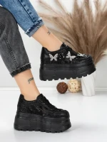 Pantofi Sport Dama cu Platforma 6208-36 BLACK | MEI