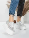 Pantofi Sport Dama cu Platforma 6208-36 SILVER | MEI