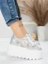 Pantofi Sport Dama cu Platforma 6208-36 SILVER | MEI