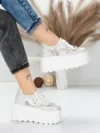 Pantofi Sport Dama cu Platforma 6208-36 WHITE | MEI