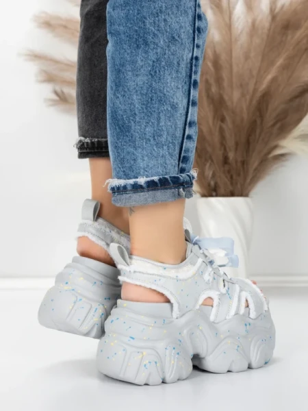 Sandale Dama cu Platforma 569-76 GREY | MEI