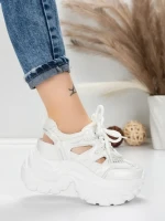 Pantofi Sport Dama cu Platforma 0897-8 WHITE | MEI