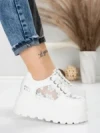 Pantofi Sport Dama cu Platforma 6208-29 WHITE | MEI