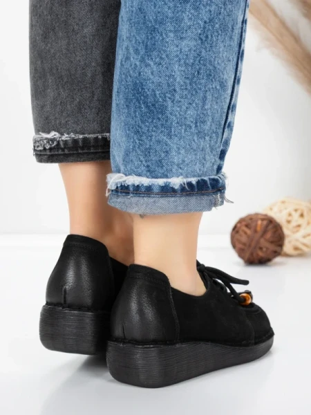 Pantofi Casual Dama din piele naturala 2553 BLACK | FORMATIONE