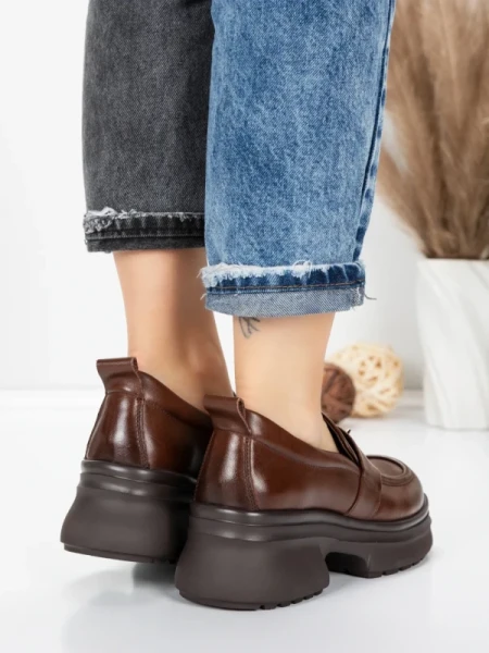 Pantofi Casual Dama din piele naturala 10828 BROWN | FORMATIONE