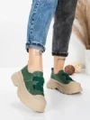 Pantofi Sport Dama din piele naturala 6806 GREEN | ADVANCER