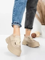 Pantofi Sport Dama din piele naturala 6806 CREAM | ADVANCER