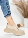 Pantofi Sport Dama din piele naturala 6806 CREAM | ADVANCER