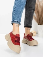 Pantofi Sport Dama din piele naturala 6806 RED | ADVANCER