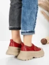 Pantofi Sport Dama din piele naturala 6806 RED | ADVANCER
