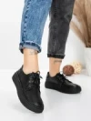 Pantofi Casual Dama din piele naturala 663 BLACK | ADVANCER