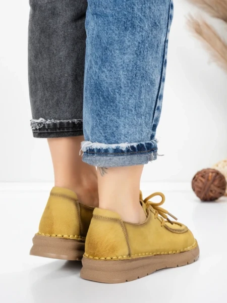 Pantofi Casual Dama din piele naturala 8887 YELLOW | FORMATIONE