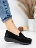Pantofi Casual Dama din piele naturala 2557 BLACK | FORMATIONE