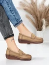 Pantofi Casual Dama din piele naturala 2557 APRICOT | FORMATIONE