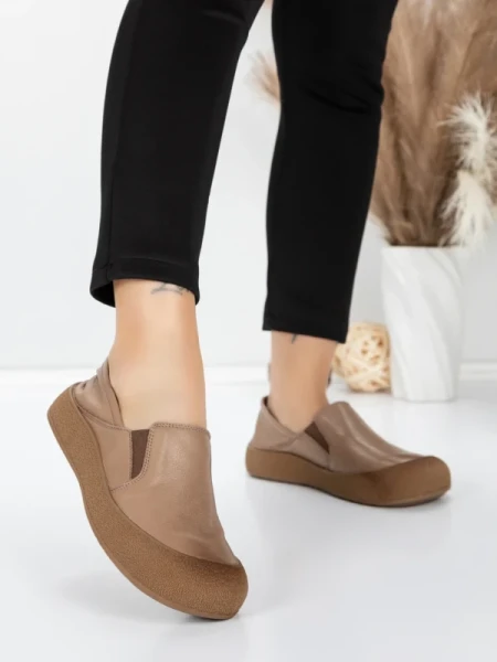 Pantofi Casual Dama din piele naturala 665 APRICOT | ADVANCER