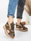 Pantofi Sport Dama din piele naturala 10018 KHAKI | FRANCO GERARDO