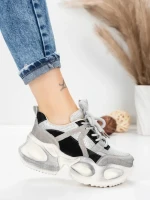 Pantofi Sport Dama din piele naturala HY8985 BLACK-GREY | FRANCO GERARDO
