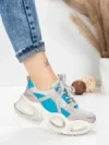 Pantofi Sport Dama din piele naturala HY8985 BLUE-GREY | FRANCO GERARDO