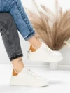 Pantofi Sport Dama din piele naturala FP26309 WHITE-APRICOT | ADVANCER