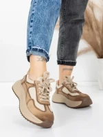 Pantofi Sport Dama din piele naturala 572103 APRICOT | FRANCO GERARDO