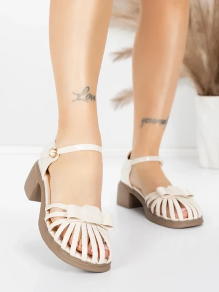 Sandale Dama din piele naturala TP3788-7 CREAM | ADVANCER