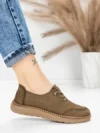 Pantofi Casual Dama din piele naturala 8736 KHAKI | FORMAZIONE