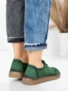 Pantofi Casual Dama din piele naturala 8736 GREEN | FORMAZIONE