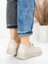 Pantofi Casual Dama din piele naturala 5712567 CREAM | ADVANCER