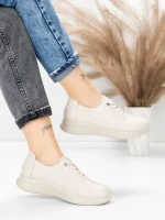 Pantofi Casual Dama din piele naturala 5712567 CREAM | ADVANCER
