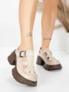 Pantofi Casual Dama din piele naturala 23282 CREAM | ADVANCER