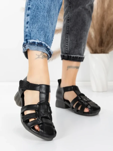 Sandale Dama din piele naturala 7983 BLACK | ADVANCER
