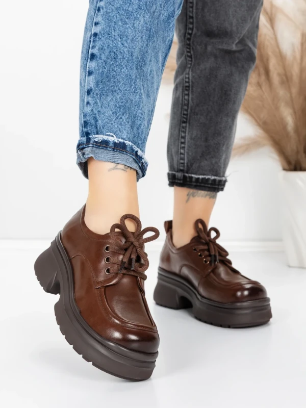 Pantofi Casual Dama din piele naturala 10829 BROWN | FORMAZIONE