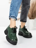 Pantofi Casual Dama din piele naturala 10829 GREEN | FORMAZIONE