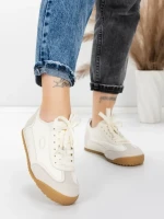 Pantofi Sport Dama din piele naturala KM0820 CREAM | ADVANCER