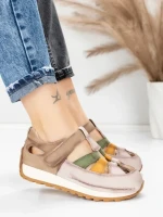 Pantofi Sport Dama din piele naturala KM9207 KHAKI | ADVANCER
